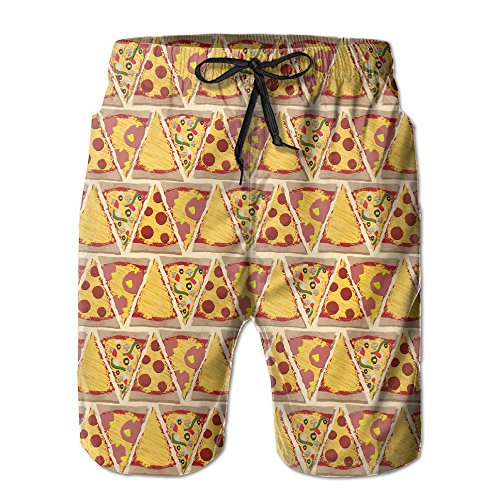 Men's Swim Trunks Pizza Pattern Convenient Board Shorts