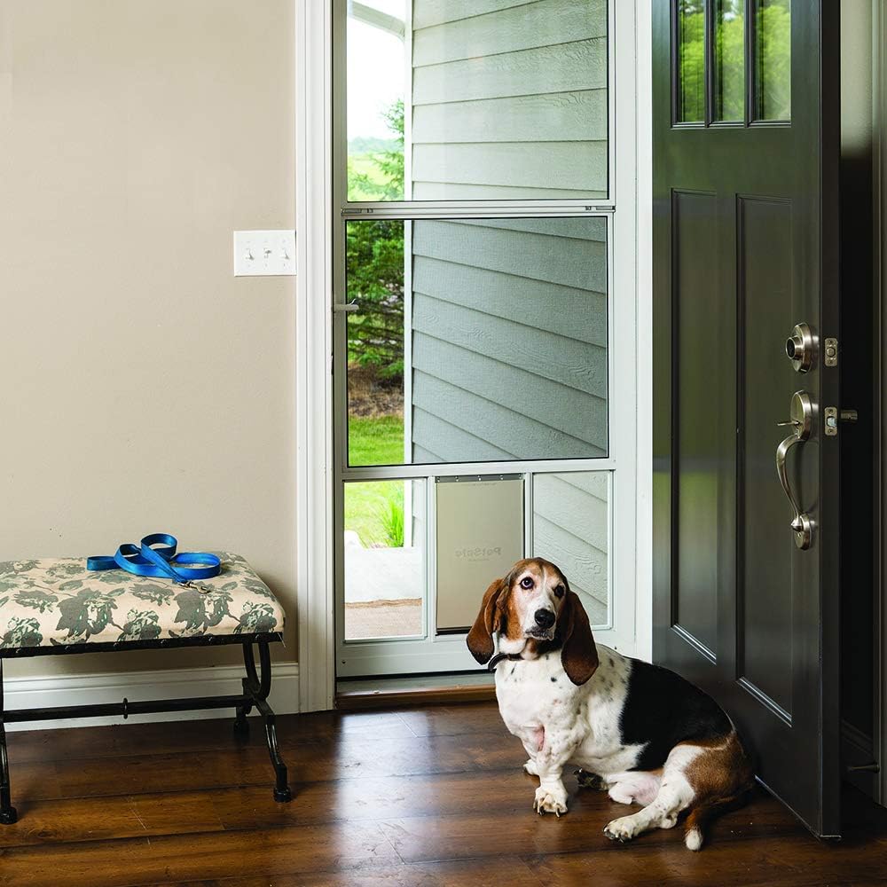 32 inch storm door with pet door