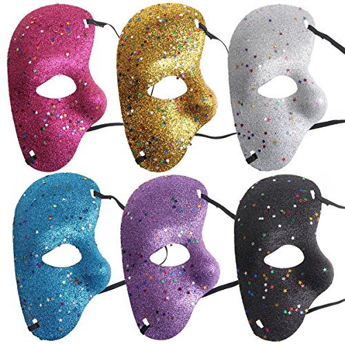 10pcs/set Different Colors Phantom Masquerades Masks Mardi Gras Costumes Accessory