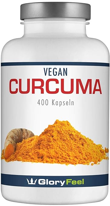 Curcuma/Kurkuma Kapseln - Der VERGLEICHSSIEGER 2019* - 400 Vegane Kapseln für über 1 Jahr - 700mg Original Kurkuma Pulver pro