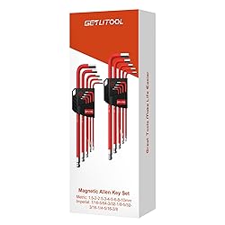 GETLITOOL 18PCS Magnetic Allen Key Set, S2 Steel