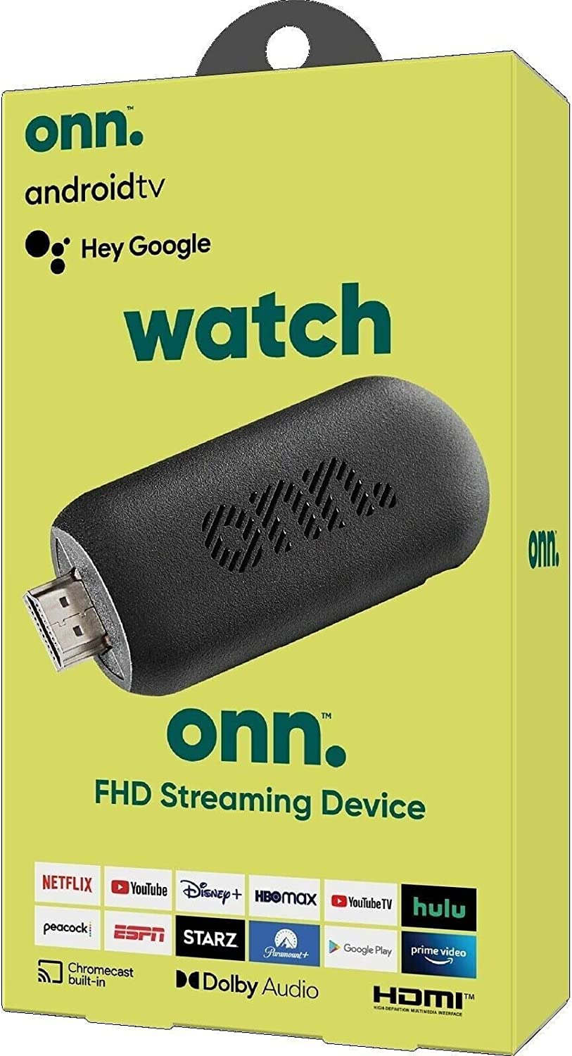 Onn Android TV 2K FHD Streaming Stick (100024646) – Refurbished, Stick Only