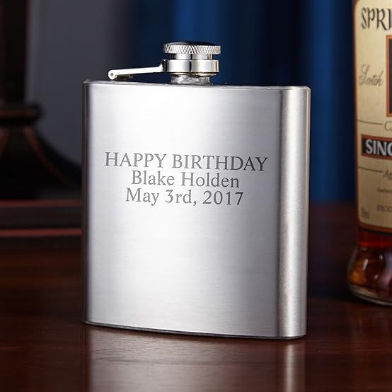 Traditional Stainless Steel Flask, 6oz (Engravable) (Customizable Product)