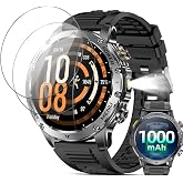YAJOJO 2 Pack Screen Protector for Karchilor 1.7" Smart Watch, 9H Hardness Tempered Glass for Karchilor 1.7 inch SmartWatch, 2.5D Round Edge,Anti-Scratch, Bubble Free, HD Clarity