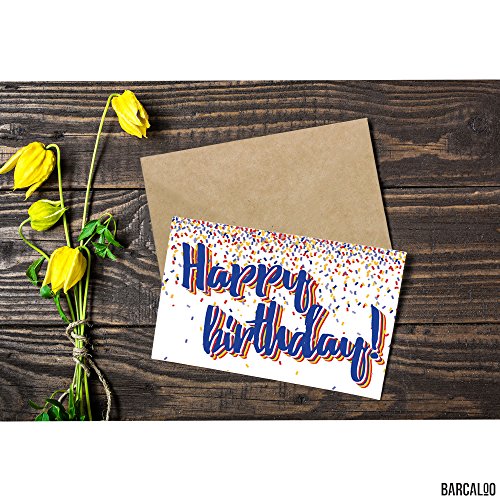 image for Barcaloo Happy Birthday Cards with Envelopes - Birthday Greeting Cards