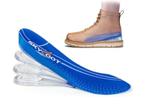 Skyfoot 4 Layers Adjustable Height Increase Insoles, 3/4 Length Shoe Lifts Heel Elevator Cushioned Inserts Up to 1.2 Inches (Blue, Large: Women 9.5-13, Men 8.5-14)
