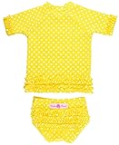 RuffleButts Baby/Toddler Girls Rash Guard 2-Piece