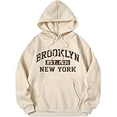 SHENHE Women's Slogan Letter Print Long Sleeve Hooded Sweatshirt Pullover Hoodie Tops