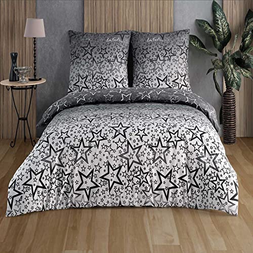 Buymax Bettwäsche 155x220 cm 4-teilig – Bettwäsche Set Renforcé 100% Baumwolle, 2 x Bettbezug 155x220 cm und 2 x Kissenbezüge 80x80 cm, Oeko-TEX, Reiß