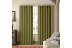 Magic Drapes Pinch Pleated Curtains Blackout Curtains for Living Room Bedroom Traverse Blackout Thermal Insulated Room Darkening Window Treatment Panels Set of 2 Cortinas (35"+35") L84(Bottle Green)