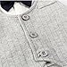 Fairy Baby Boy Summer Gentleman Outfit Bowtie Short Sleeve Onesie Romper Jumpsuit Formal Tuxedo Suit(6-9 Months, Grey Stripe)