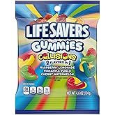 LIFE SAVERS Gummies Collisions Gummy Candy, Bulk Candy Pack 12, 4.6 Oz | Soft chewy candy, gummy snacks, candy variety pack, 2 flavors in 1, lunchbox snack, travel snack, party candy bulk