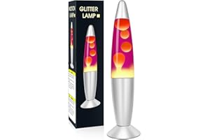 Lazzgan Decor Lamps for Kids, 13.8 Inch Liquid Motion Light with Purple Liquid Yellow Orange Wax, Relaxing Calming Night Mood Light for Sleeping, Great Gift for Adults Girls Boys