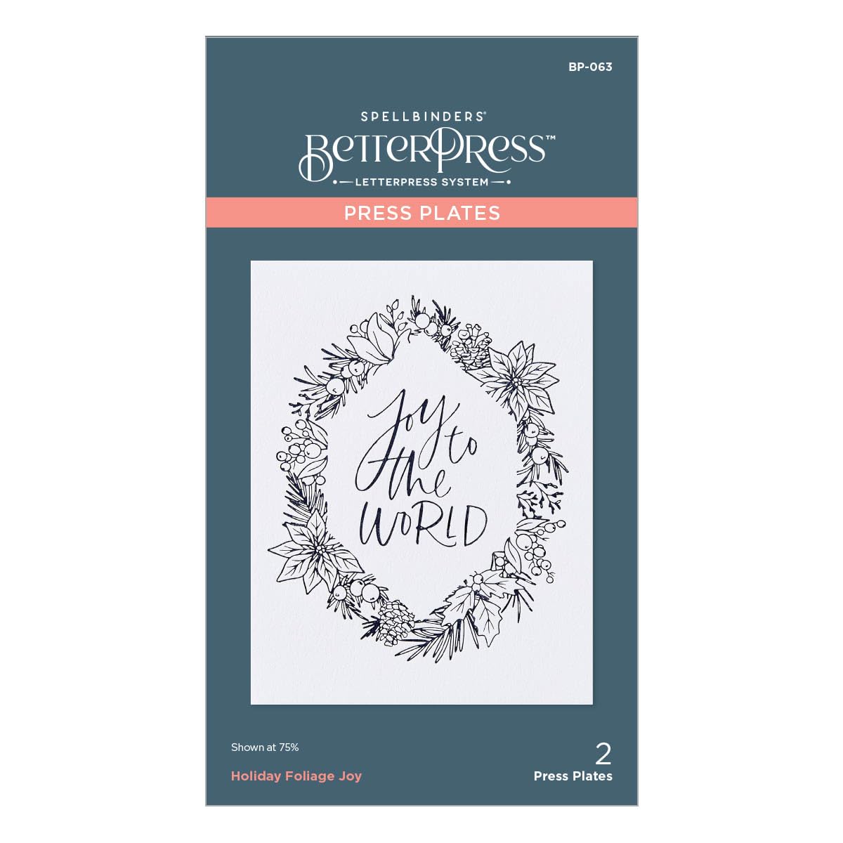 Spellbinders Holiday Foliage Joy Press Plate from The BetterPress Christmas Collection