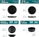 vancasso Playa Black 24pc Dinner Set for 6 Matte Glaze Stoneware view 2