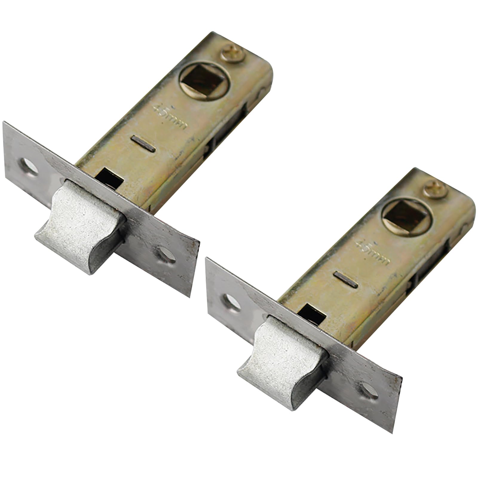 MACHSWON 2 Pcs 45mm Flat Tubular Mortice Latch Stainless Steel Door Latch Sprung Lever Door Handles