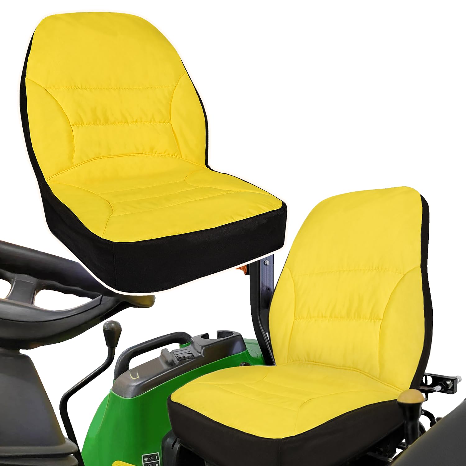 Photo 1 of LP95233 Waterproof Seat Cover Cushioned with Oxford 300D Fabric for John Deere Compact Utility Tractor Seat Cover Back Up to 18" High Compatible with 3E Series, 3R Series, 4M Series,1023E Tractor
