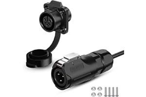 CNLINKO LP12 3-Pin Circular Connector with 1 Meter Cable Assemblies, IP68 Waterproof Industrial Electrical Connector for Outdoor Equipment Automotive Machinery M12 Cylindrical Connectors (3 Pin)
