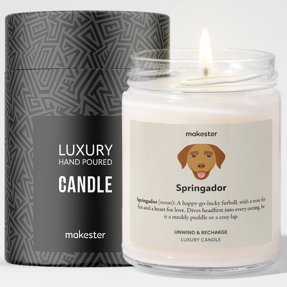 Springador Gifts - Luxury Soy Wax Candle - Vanilla, Jasmine, Sugared Almond - Makester