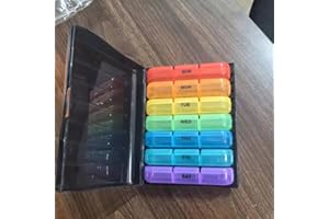 Weekly Pill Organizer 7 Day x 3 Times a Day,Medication ​& Pill Organizer Travel Case with Removable Compartments for Vitamins