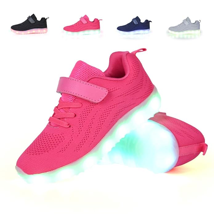 adituob Kinder LED Schuhe - Licht Auf Casual Schuhen Mode Atmungsaktives Mesh Blinkende Turnschuhe Ausbilder Outdoor Schuhe F