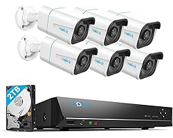 REOLINK H.265 4K PoE Security Camera System, 6pcs 8MP Wired PoE IP Cameras with Person Vehicle Detection, 8CH NVR Recorder wi