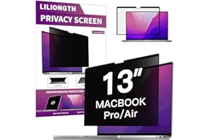LILIONGTH Privacy Screen Compatible with MacBook Air 13" (2018-2021, M1) & MacBook Pro 13" (2016-2022, M1, M2) - Removable Privacy Filter and Anti-Blue Light Protector