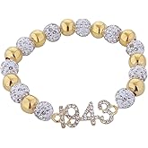 HUSURU Elastic Adjust Metal Figure Number 1943 Sorority Bracelets Women Greek Letters Sign SGR Members Gifts Jewelry