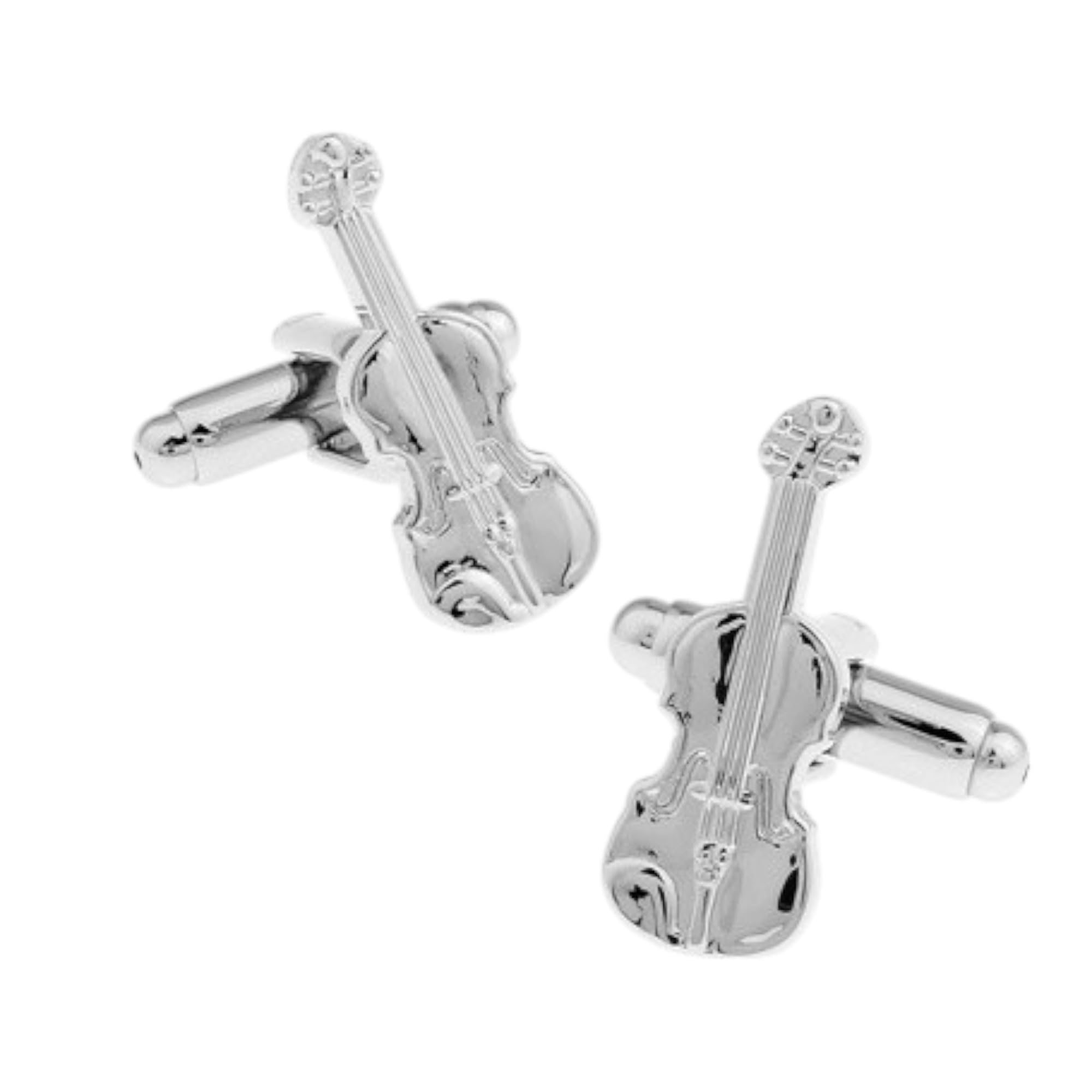 Ashton and Finch Silver Violin Cufflink – Novelty Music Teacher Gifts & Presents for Men – Stylish Cufflinks for Music Enthusiasts