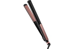 INFINITIPRO BY CONAIR INFINITI PRO CONAIR Rose Gold Ceramic Flat Iron Hair Straightener, 1-Inch Flat Iron with Extra-Long Plates, including a Floating Plate, Advanced Heat Technology, Black