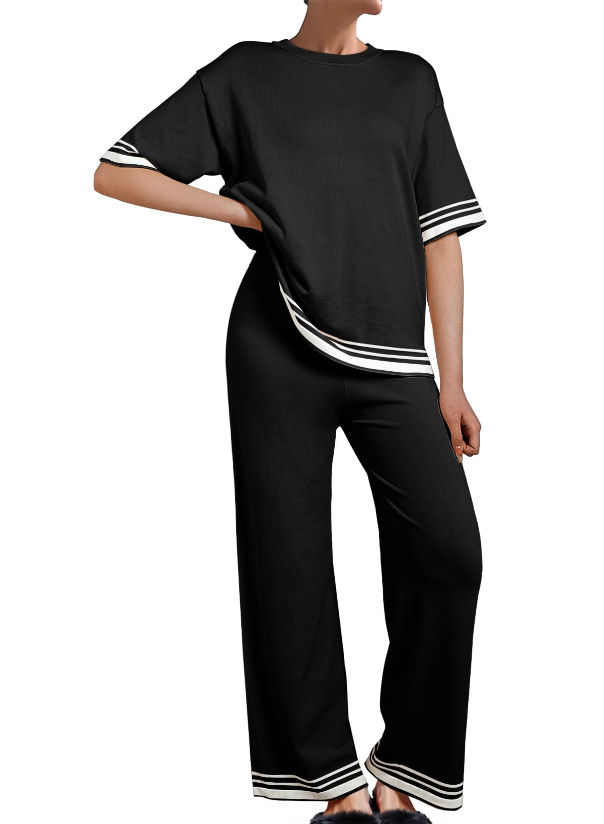 SHEWIN Two 2 Piece Sets For Women Summer 2025 Crewneck