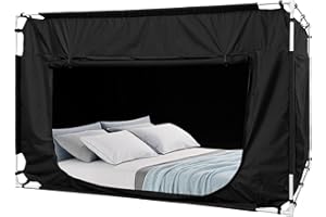 Quinnsus Bed Tent Bed Canopy Twin Size Tents for Adult and Kids - Portable Sleeping Bed Tents 80% Blackout with 4 Doors Breat