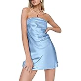 HYPERFIRE Women's Elegant Strapless Tube Cut Out Back Mini Dress Summer Cocktail Dresses