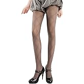 Nanmuir Women's Sheer Tights Diamond Grid Pattern High Waist Control Pantyhose Stretchable Retro See Through Stockings