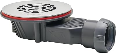 Wirquin SLIM+ Shower Drain Ø90mm Extra-Flat SMART Membrane Brushed Steel Grid