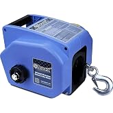 Bravex Trailer Winch 6000LBS, Reversible Portable 12-Volt DC Electric | Winch Boat Trailer Truck Power-in , Power-out (Corded Remote Control &amp; Hand Crank)
