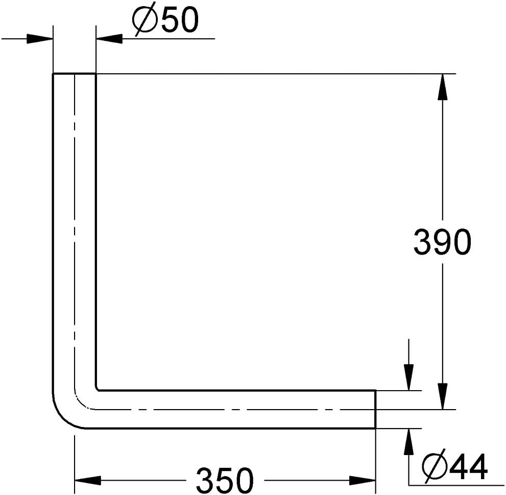 GROHE 37100SH0 Flush Pipe, White, 390mm x 350mm - Image 3