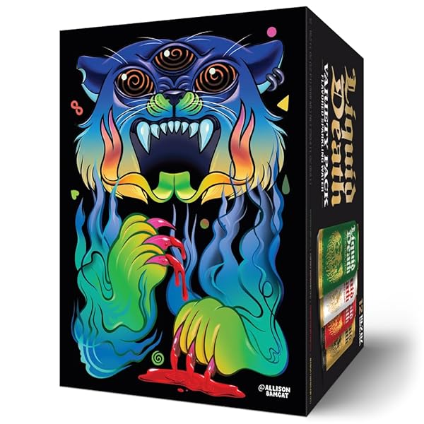 LIQUID DEATH SODA-FLAVORED SPARKLING WATER VARIETY 12-PACK (19.2OZ CANS) (SEVERED LIME, MANGO CHAINSAW, CONVICTED MELON, CHERRY OBITUARY)