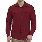 Mens Long Sleeve Sun UV Protection Shirt Cooling Quick Dry Fishing Shirts for Travel Outdoor Camping Hiking UPF 50+
