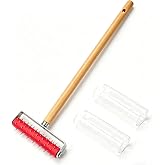 Othralith Wallpaper Removal Scoring Perforator Tools with Extra Cover, Wall Paper Remover Scorer Hand Tool with 20&rdquo; Wood Long Handle for Peel and Stick, Painted-Over and Multi-Layered Wallpapers