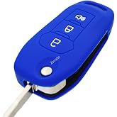 Silicone Key Fob Cover Remote Protector for Ford F150 F250 F350 F450 F550 Raptor Ranger Transit Fusion Bronco EcoSport Escape Explorer Expedition Lightning Maverick XLT (Flip Key)