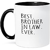3dRose Ceramic Best Brother in Law Ever Mug, 1 Count (Pack of 1), Black