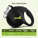 pecu te Pecute Retractable Dog Leash 8m with Poo Bag Holder Black 30kg view 7