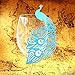 Tinksky 50pcs Wine Glass Table Name Place Card Peacock Design Wedding Party Anniversary Engagement Festival Home Decoration (Blue)