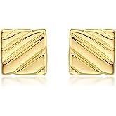 FRUMOS 18K Gold Plated Huggie Hoop Earrings for Women, 925 Sterling Silver Post, Hypoallergenic Small Earrings