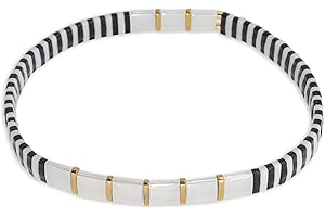 Sonateomber Tila Flat Beaded Stretch Bracelets for Women Colorful Beads Stack Bracelet