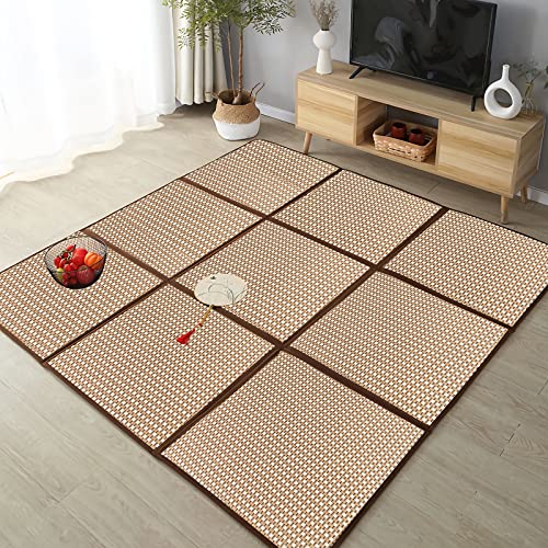 SHJADE Large Tatami Mat, 71'' X 71'' Futon Mattress, Foldable Rattan