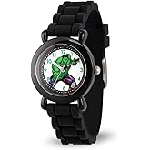 Marvel Hulk Watch for Boys Ages 3–7 – Featuring Heroic Hulk Character Dial – Avengers Gift for Kids Who Love Superhero Toys – Black Bezel with Bold Face and Comfortable Black Silicone Strap