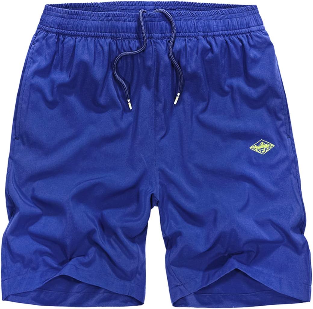EXEKE Men's Quick Dry Shorts Lightweight Hiking Shorts Gym Workout Shorts Zipper Pockets
