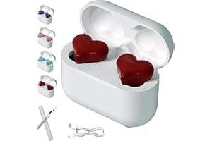 Heart Shape Wireless Noise Cancelling in-Ear Gaming Headset with LED Touch Control & Charging Case, Heart Shaped Earbuds, Ste